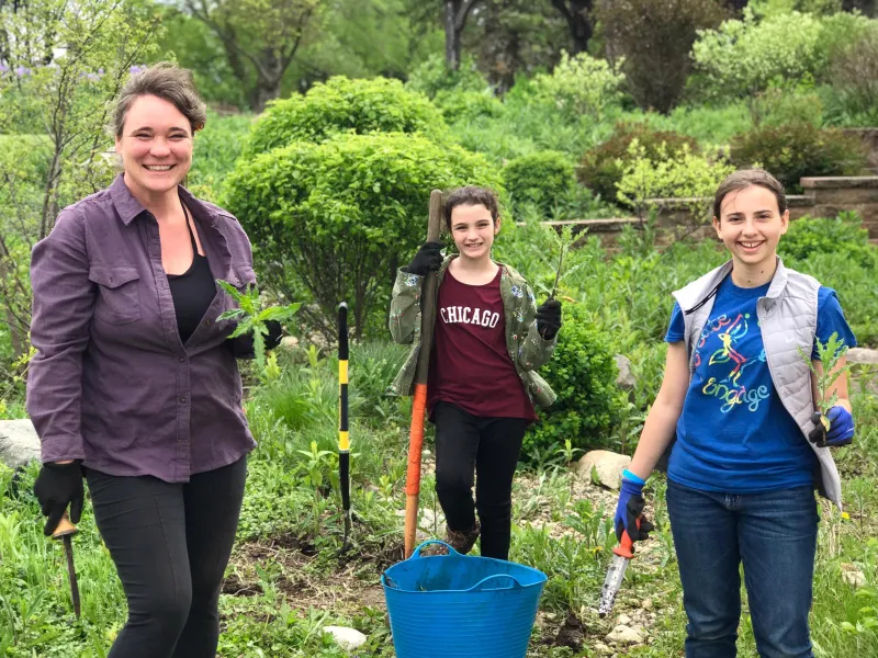 Gardening volunteers at MA Center Chicago