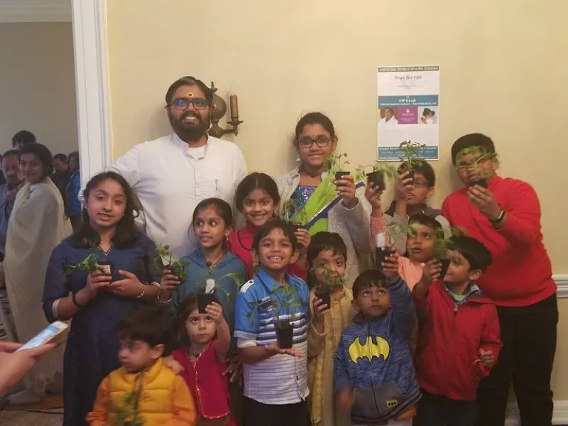 Br. Ramanand with Amrita Bala Kendra children