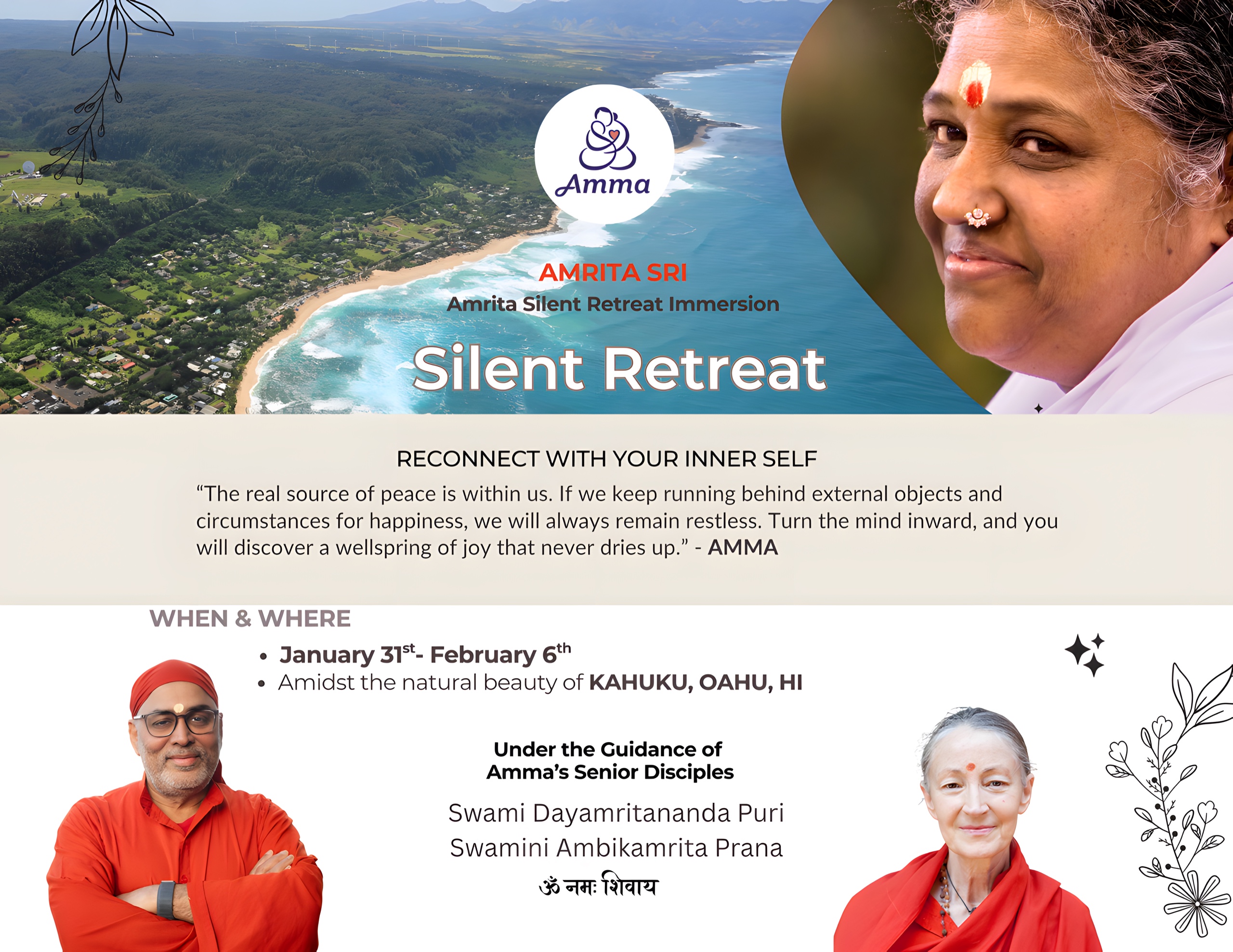Amrita Silent Retreat Immersion in Hawaii