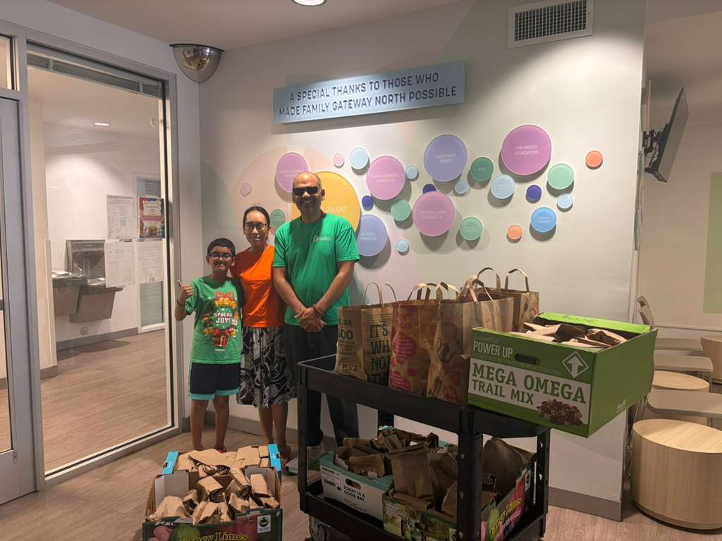 Delivering lunch bags to Family Gateway