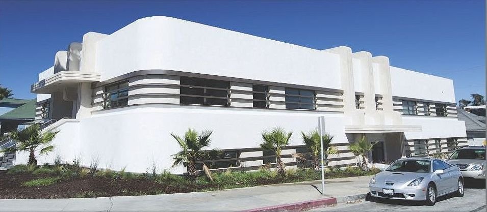 The restored art-deco MA Center LA building in Redondo Beach