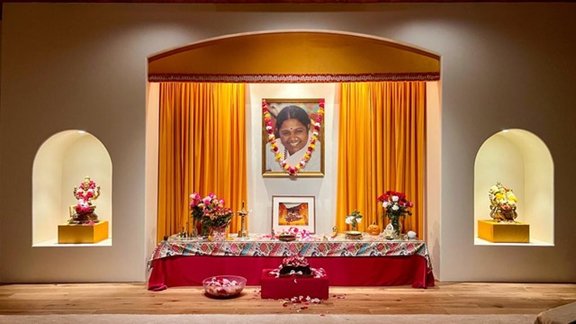 The temple altar at the Amma Center of New Mexico