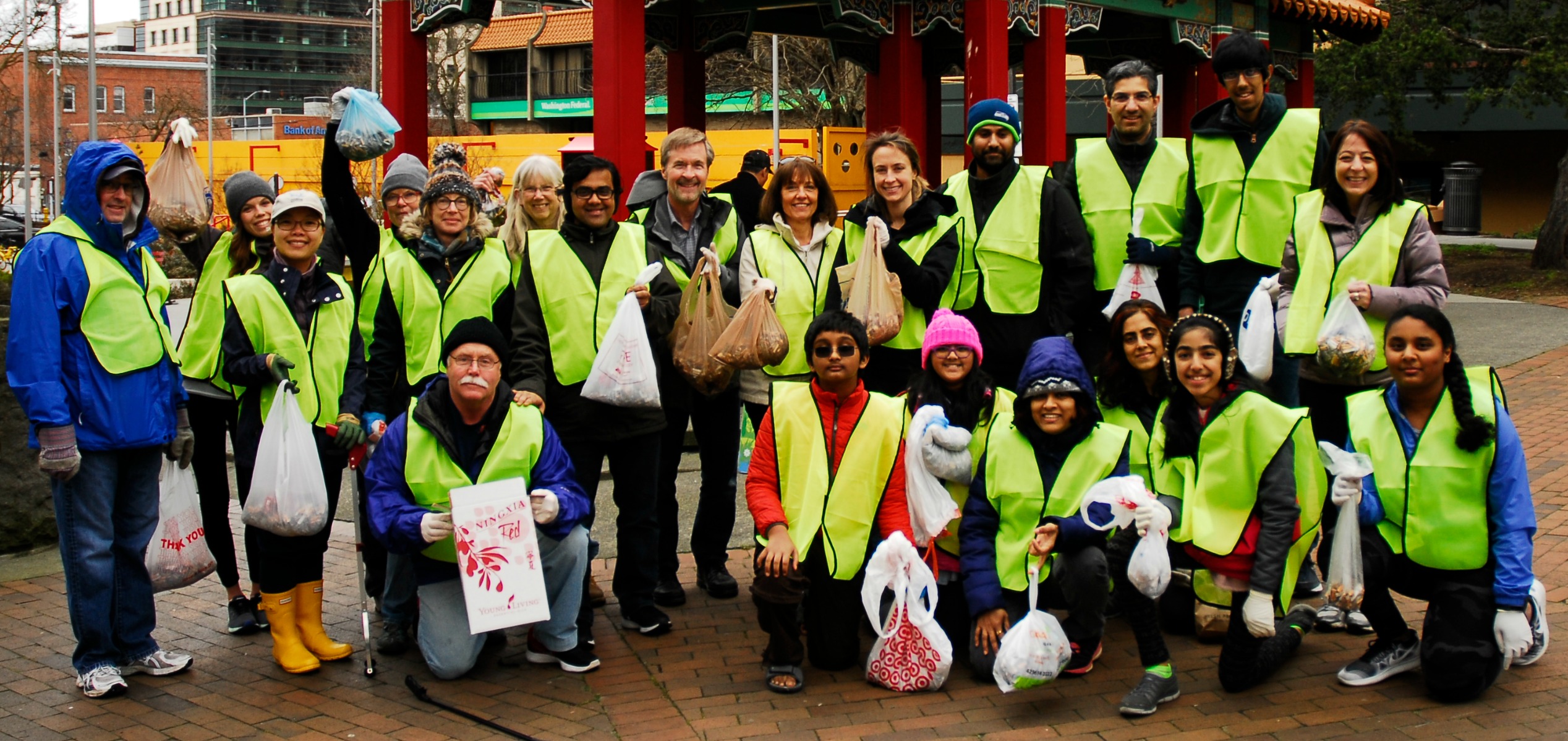 PNW Litter Project volunteers with collected bags