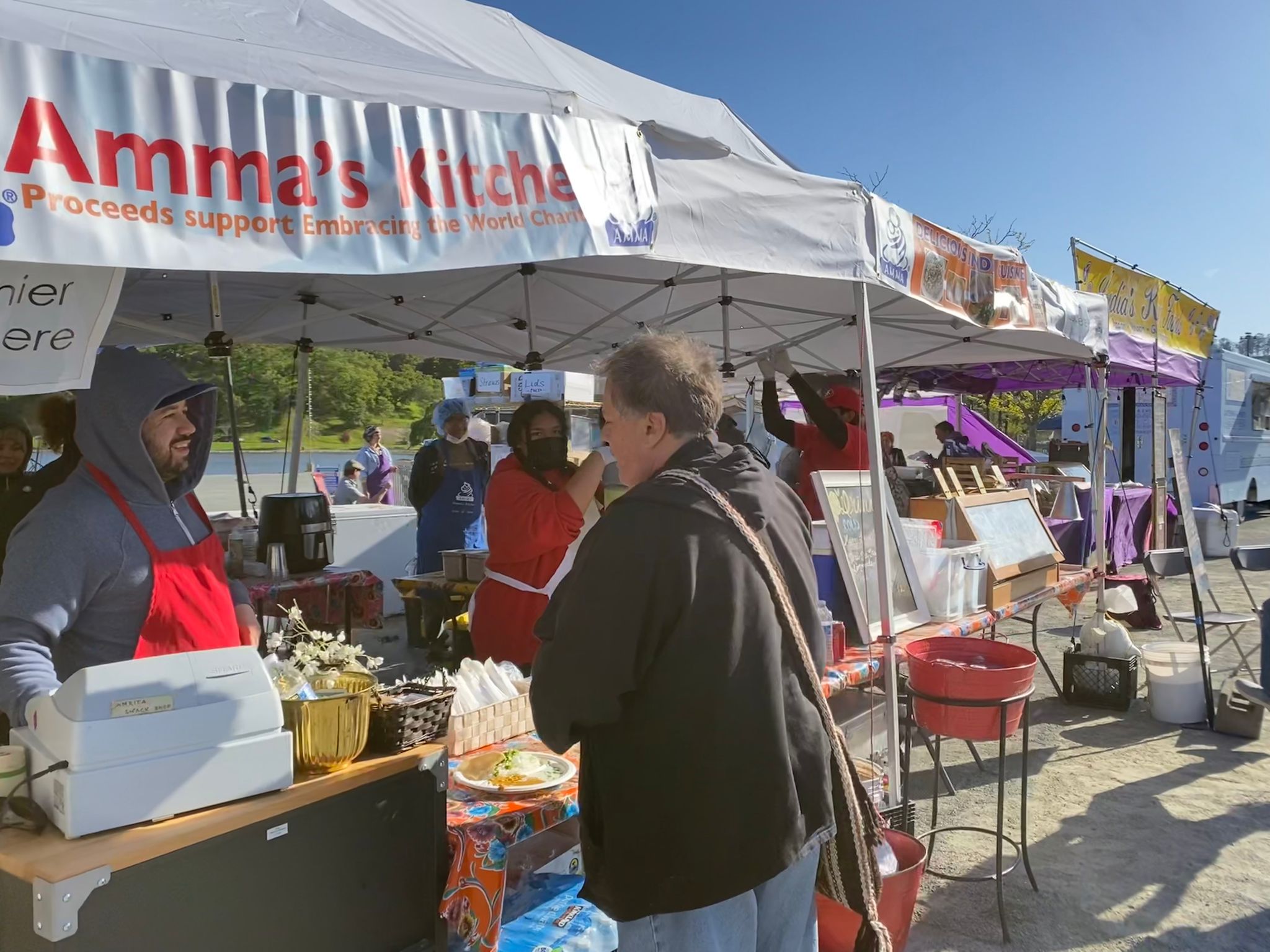 Amma's Kitchen food booth at the New Living Expo