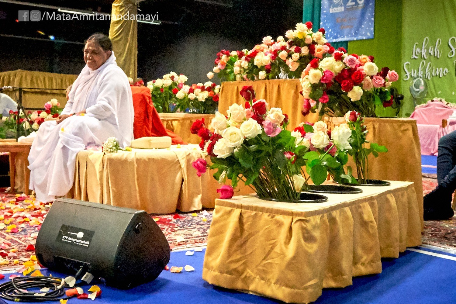 Amma honored with a sea of roses in Houten, Netherlands