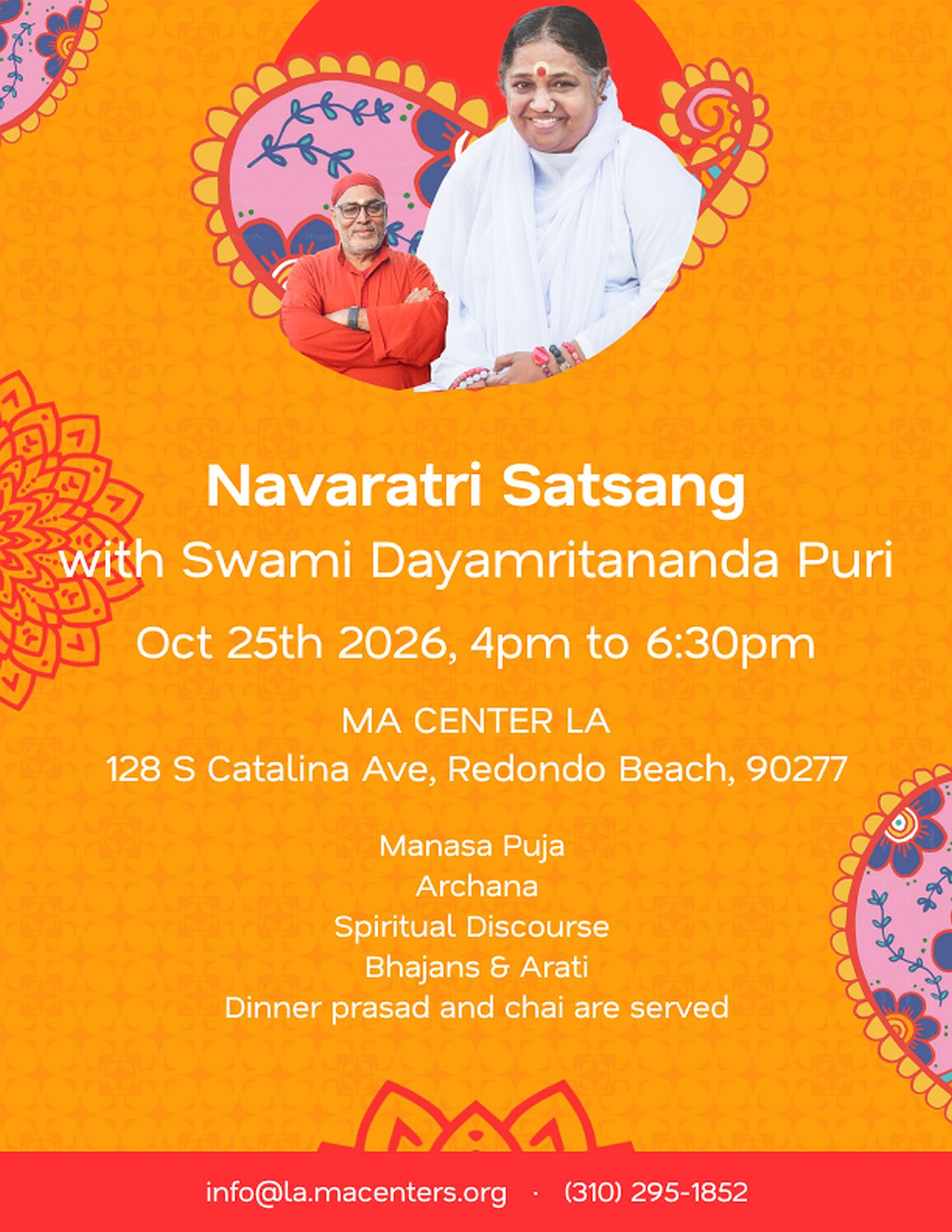 Navaratri Satsang with Swamiji Oct 25th @4pm