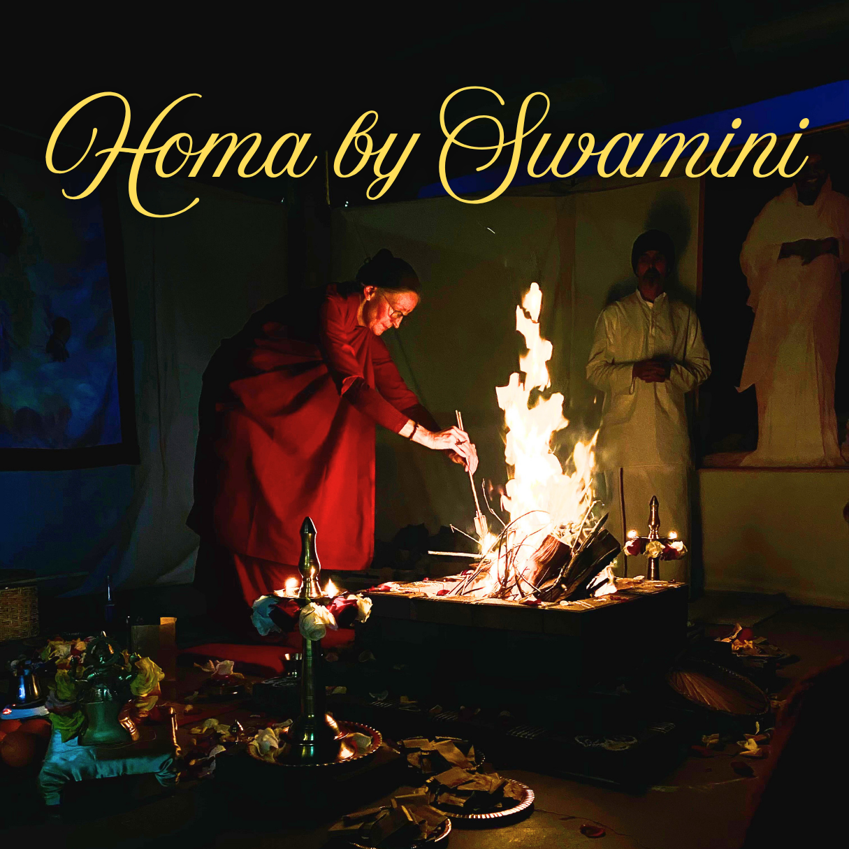 Swamini Ambikamrita Prana performing a homa