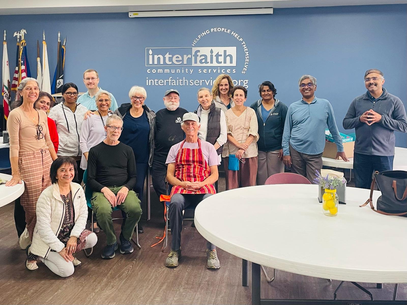San Diego satsang volunteers at Interfaith Community Services, March 2025