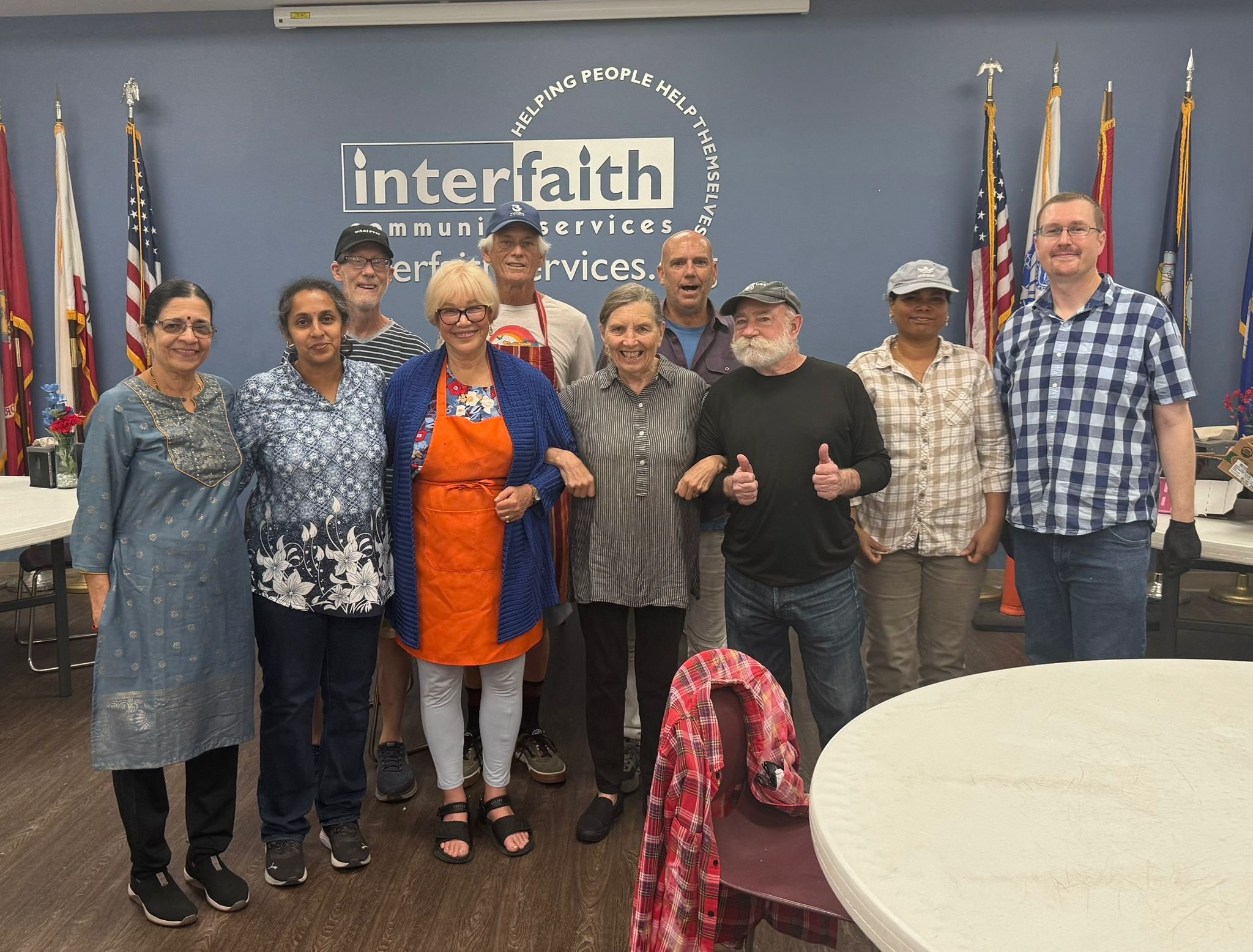 San Diego satsang volunteers at Mother's Kitchen, June 2025