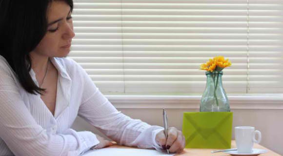 Writing a letter for Circle of Love Inside