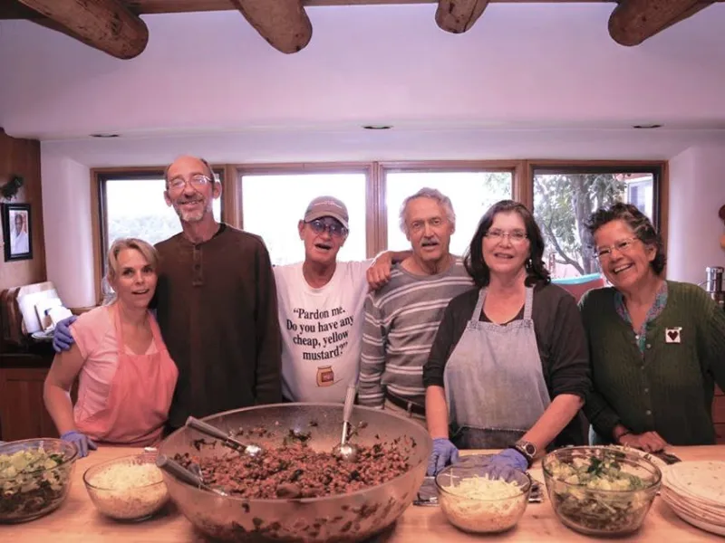 Burrito Project volunteers with the Sunday meal