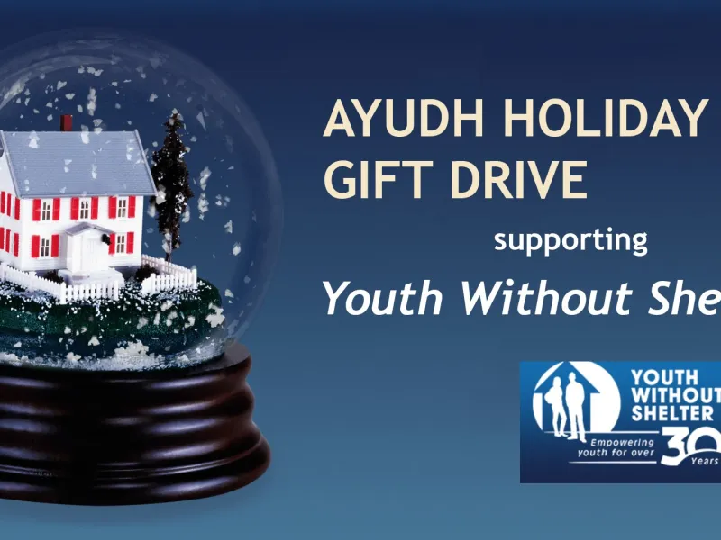 AYUDH Holiday Gift Drive supporting Youth Without Shelter