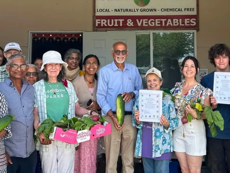 MP Kristina Tesser Dirksen with Amma Canada volunteers at the farm