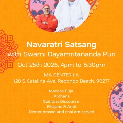 Navaratri Satsang with Swami Dayamritananada Puri October 25th