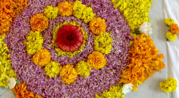 Flower design for Onam