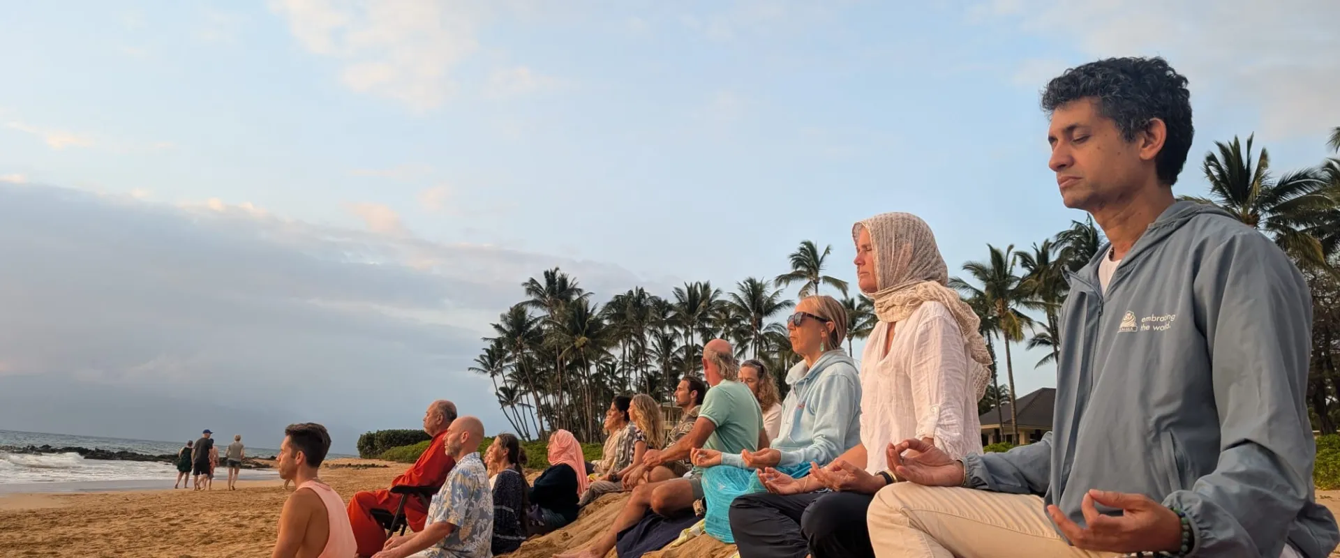 People meditating