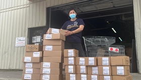 Feed Scarborough staff receiving food donations