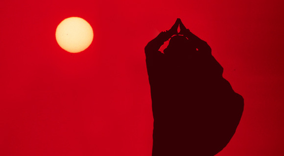 Amma with Red Sun Set