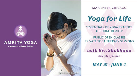 AMRITA YOGA CLASSES & PRIVATE SESSIONS WITH BRI. SHOBHANA