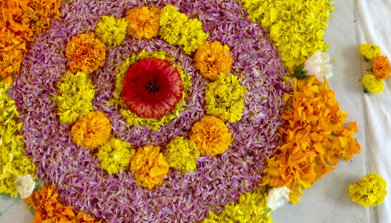 Flower design for Onam
