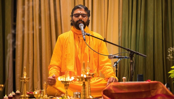 Ramanandamrita Swamiji meditating