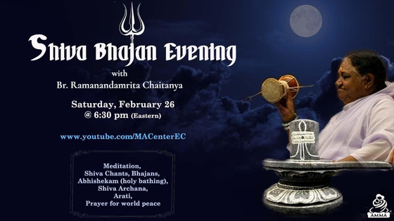 Shiva Bhajan Evening with Br. Ramanandamrita Chaitanya - Sat Feb 26 at 6:30 Pm