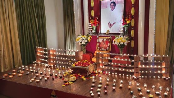 Online Kartika Satsang with Br. Ramanandamrita Chaitanya MA Center DC altar for Kartika Observance