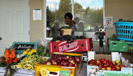 Boy with chard