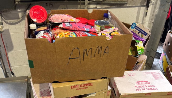 Non-perishable food in boxes