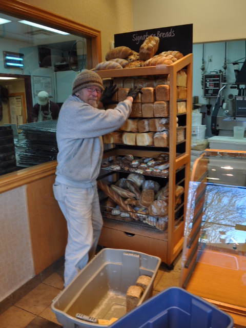 Collecting donated bread