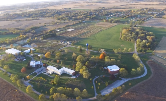 Aerial photo of MA Center Chicago's 142-acre grounds