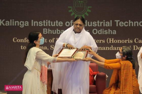 Amma conferred with a Doctorate by the Kalinga Institute