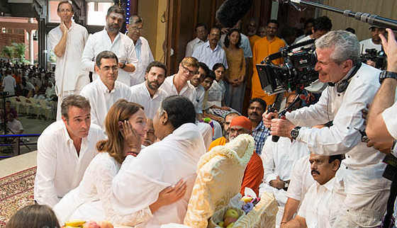 Actress Elsa Zylberstein receives Amma's darshan