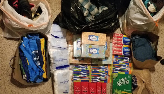 The first project of 2018 was a donation drive for Star of Hope!