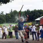 Man playing uriyadi (smash the pot)