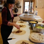 Preparing the Burritos