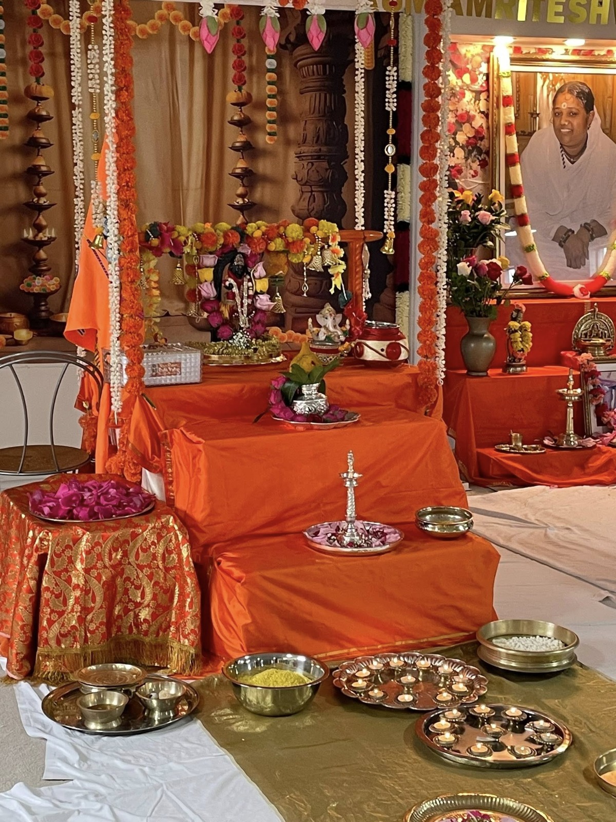 Altar setup for Ram Lalla's visit - April 2025